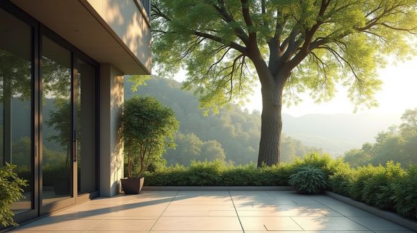 Protéger un espace extérieur du vent tout en gardant la vue
